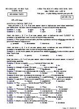 Đề kiểm tra học kỳ I môn Tiếng Anh Lớp 10 - Mã đề 516 - Năm học 2018-2019 - Sở giáo dục và đào tạo Quảng Nam